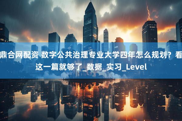 鼎合网配资 数字公共治理专业大学四年怎么规划？看这一篇就够了_数据_实习_Level