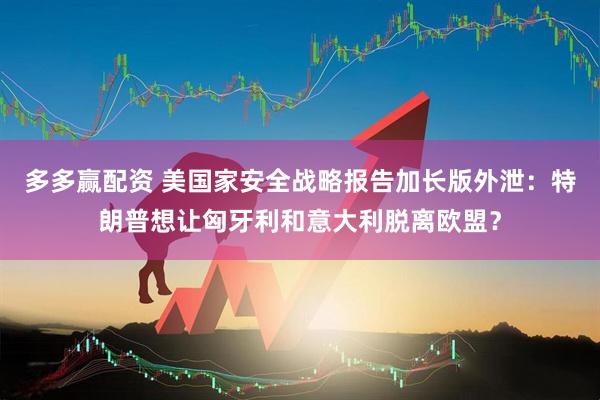 多多赢配资 美国家安全战略报告加长版外泄：特朗普想让匈牙利和意大利脱离欧盟？